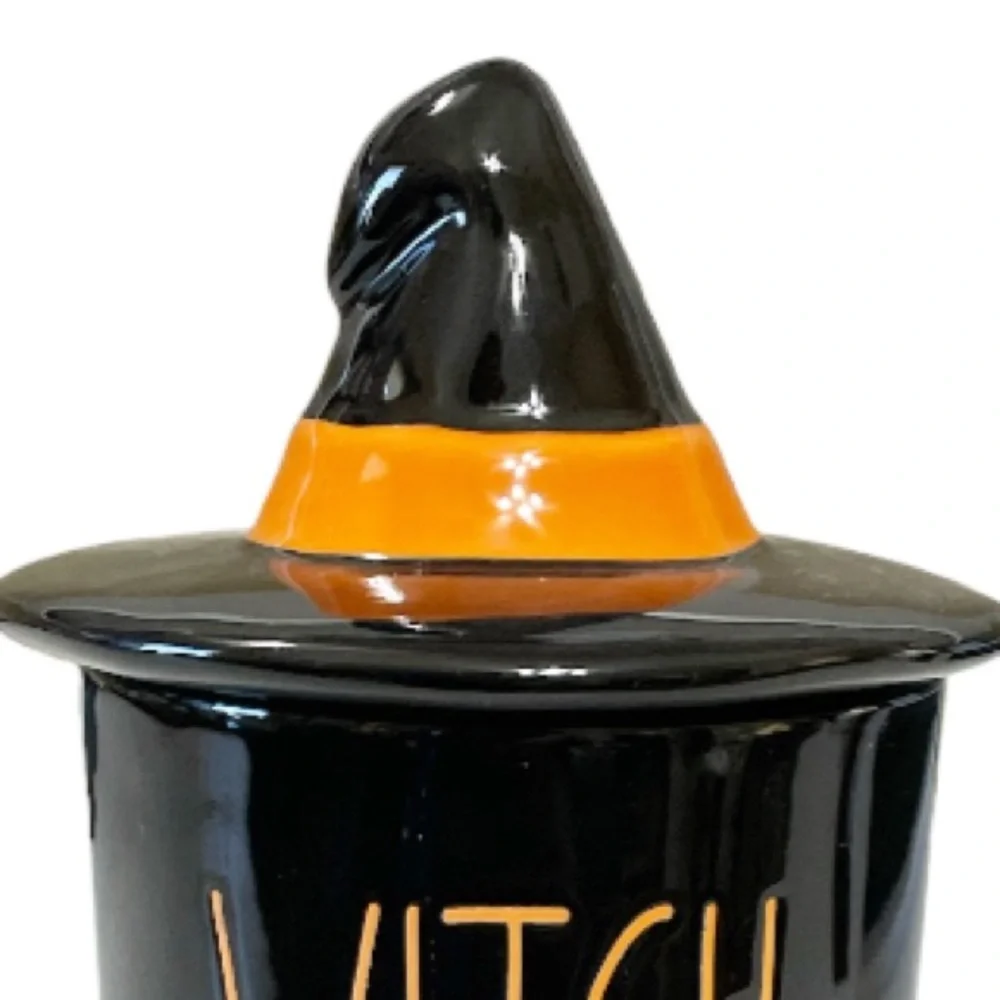 NEW Rae Dunn WITCH PLEASE Halloween Jar with Witch Hat Lid